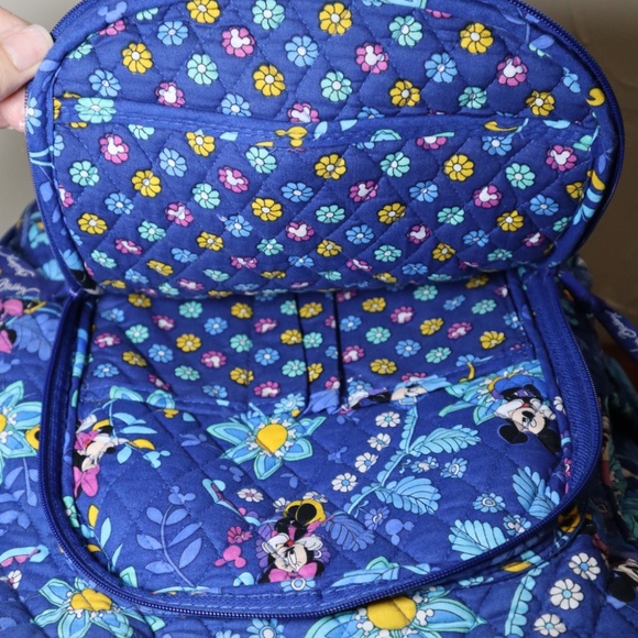 Vera Bradley Disney Mickey and Minnie Backpack Blue Floral - Picture 8 of 11